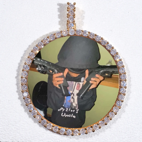 LARGE 3D CIRCLE CUSTOM PICTURE PENDANT