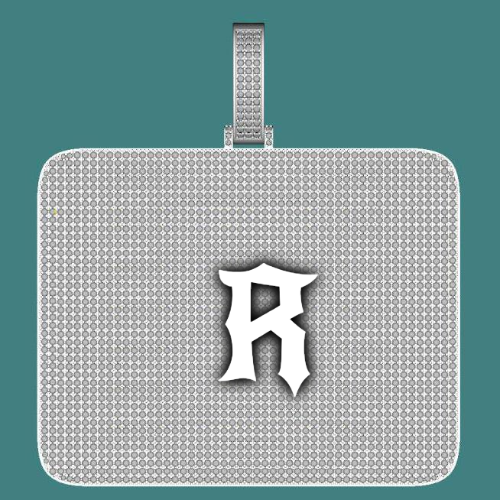 CUSTOM LETTER NECKLACE 3D BIG SQUARE