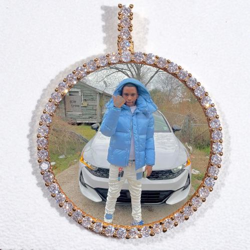 LARGE 3D CIRCLE CUSTOM PICTURE PENDANT