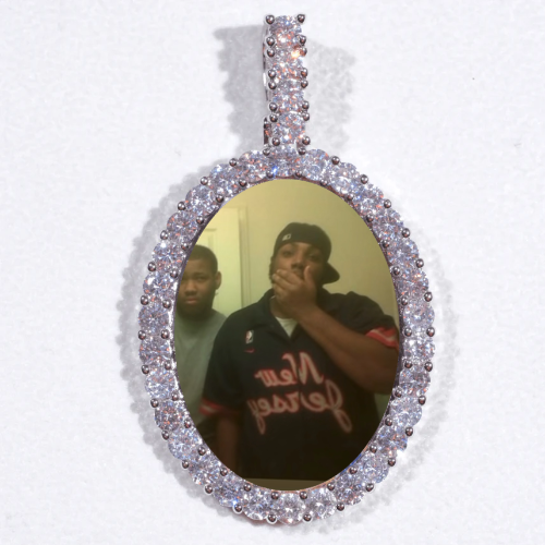 Large 3D Oval Custom Picture Pendant
