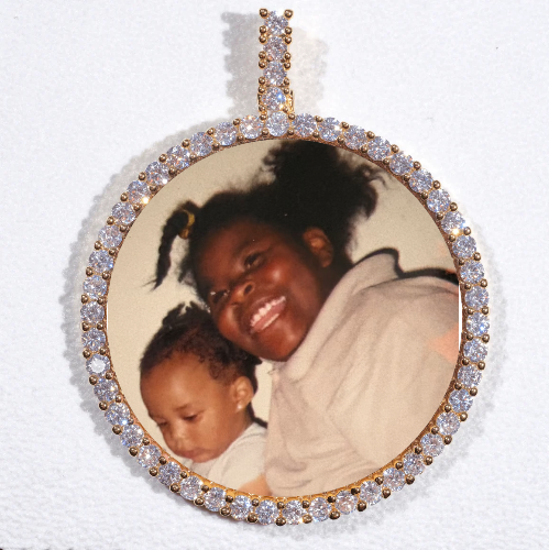 LARGE 3D CIRCLE CUSTOM PICTURE PENDANT