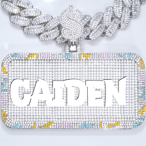 CUSTOM LETTER NECKLACE 3D COLORFUL SQUARE
