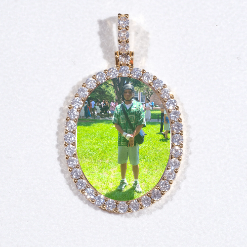 3D Oval Custom Picture Pendant