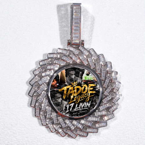 Large 3D Baguette Custom Picture Pendant