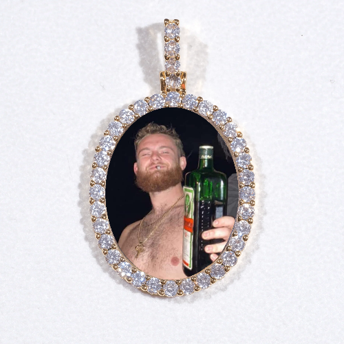 3D Oval Custom Picture Pendant