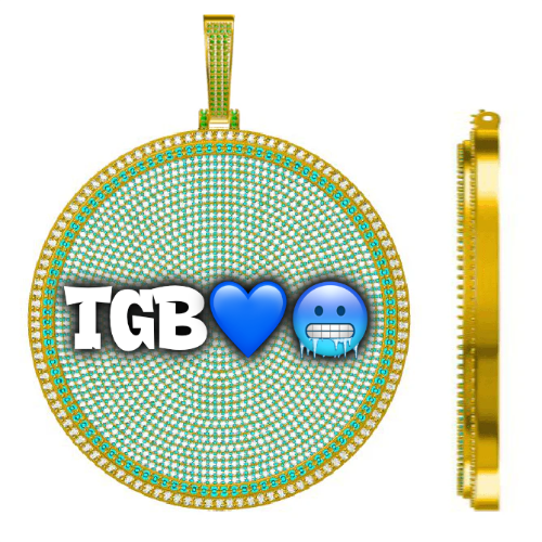 CUSTOM LETTER NECKLACE 3D BIG DISC
