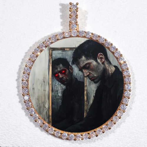 LARGE 3D CIRCLE CUSTOM PICTURE PENDANT