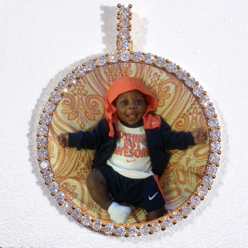 LARGE 3D CIRCLE CUSTOM PICTURE PENDANT