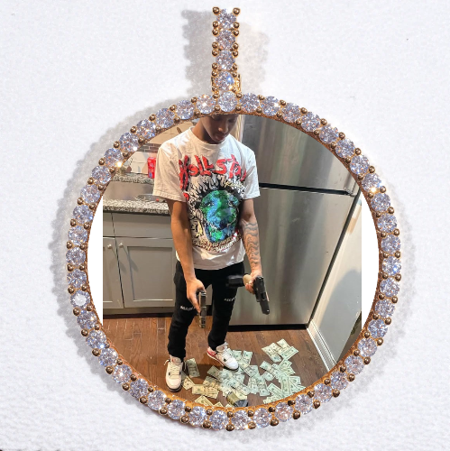 LARGE 3D CIRCLE CUSTOM PICTURE PENDANT