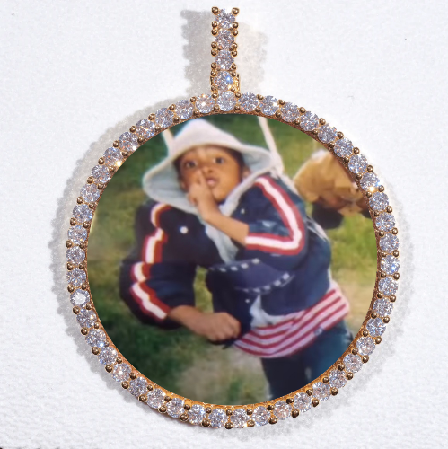 LARGE 3D CIRCLE CUSTOM PICTURE PENDANT