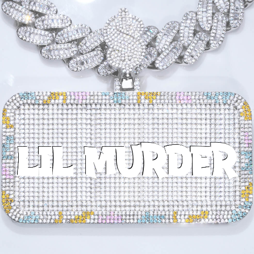 CUSTOM LETTER NECKLACE 3D COLORFUL SQUARE