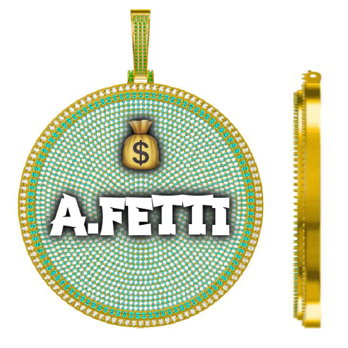 CUSTOM LETTER NECKLACE 3D BIG DISC