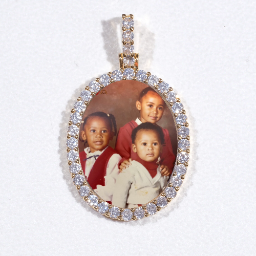 3D Oval Custom Picture Pendant
