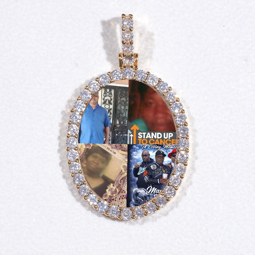3D Oval Custom Picture Pendant
