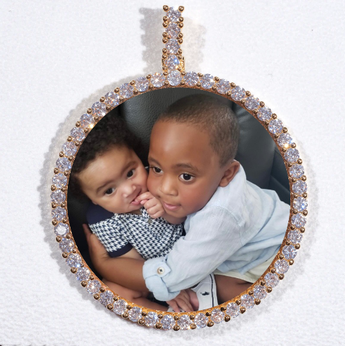 LARGE 3D CIRCLE CUSTOM PICTURE PENDANT