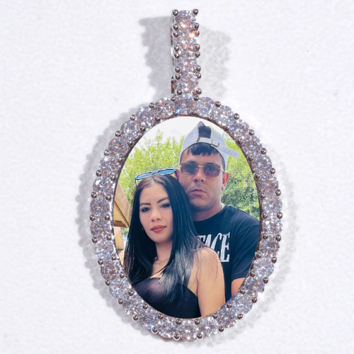 Large 3D Oval Custom Picture Pendant