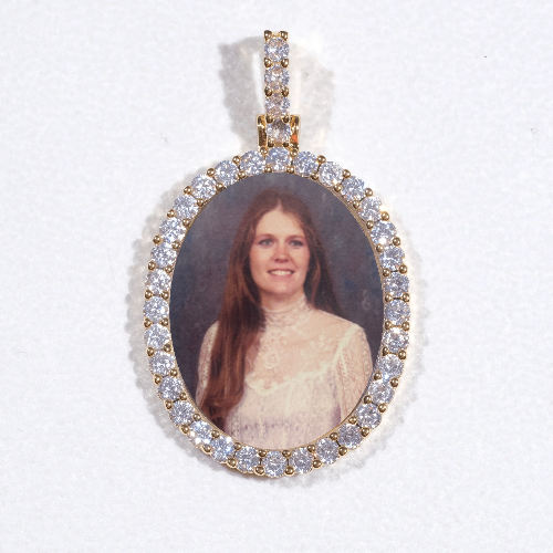 3D Oval Custom Picture Pendant