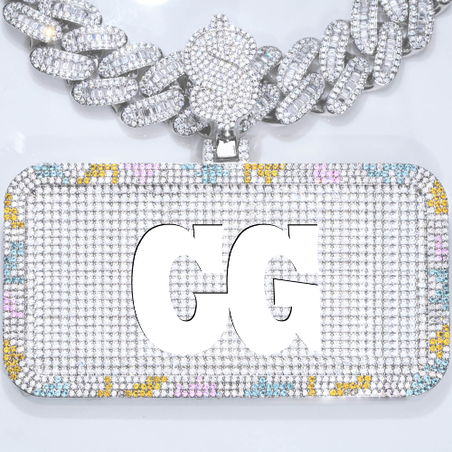 CUSTOM LETTER NECKLACE 3D COLORFUL SQUARE