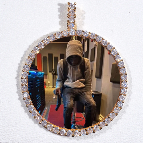 LARGE 3D CIRCLE CUSTOM PICTURE PENDANT
