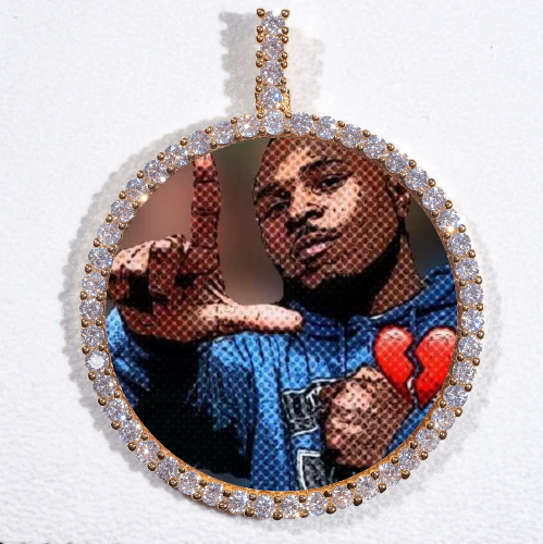 LARGE 3D CIRCLE CUSTOM PICTURE PENDANT