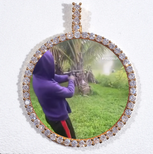 LARGE 3D CIRCLE CUSTOM PICTURE PENDANT