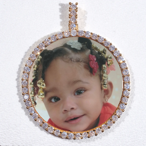 LARGE 3D CIRCLE CUSTOM PICTURE PENDANT
