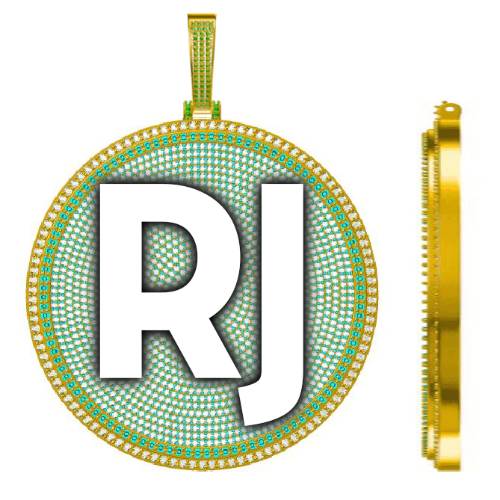 CUSTOM LETTER NECKLACE 3D BIG DISC