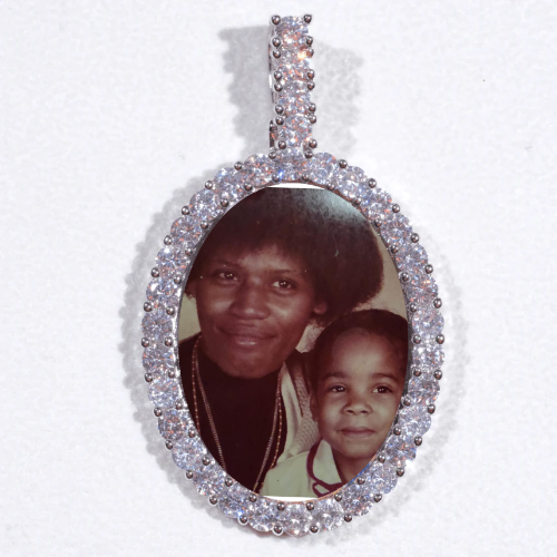 Large 3D Oval Custom Picture Pendant