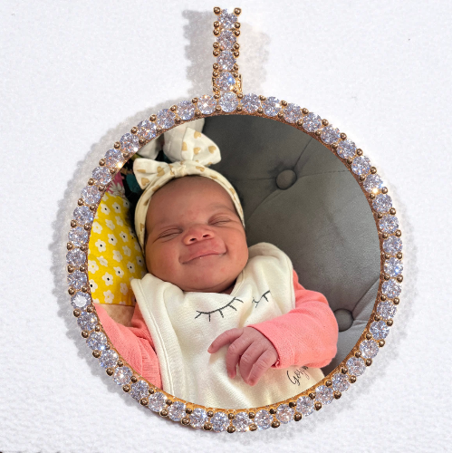 LARGE 3D CIRCLE CUSTOM PICTURE PENDANT