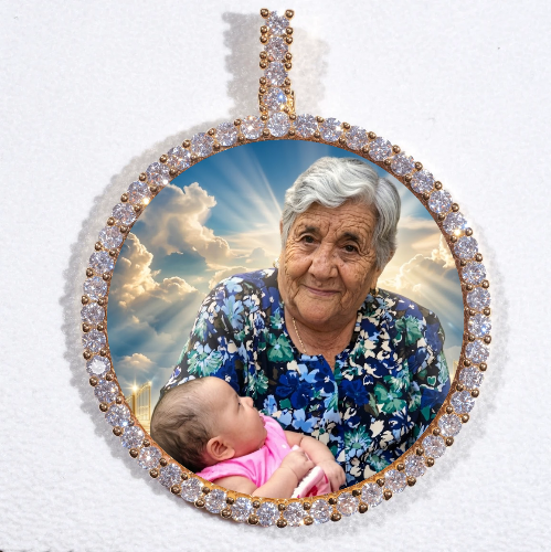 LARGE 3D CIRCLE CUSTOM PICTURE PENDANT