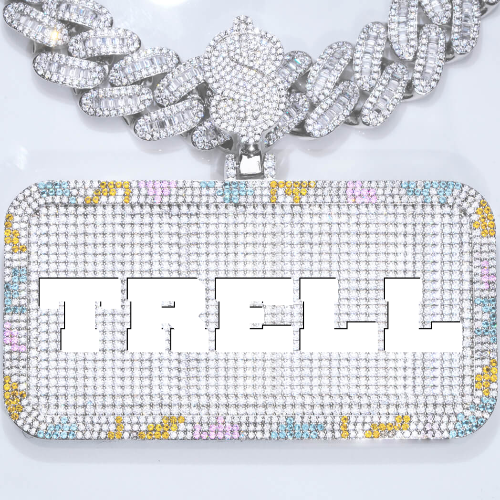 CUSTOM LETTER NECKLACE 3D COLORFUL SQUARE