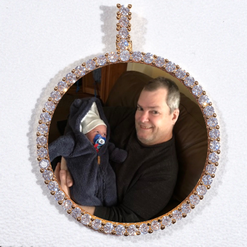 LARGE 3D CIRCLE CUSTOM PICTURE PENDANT