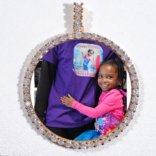 LARGE 3D CIRCLE CUSTOM PICTURE PENDANT
