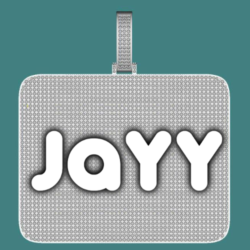 CUSTOM LETTER NECKLACE 3D BIG SQUARE