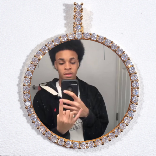 LARGE 3D CIRCLE CUSTOM PICTURE PENDANT