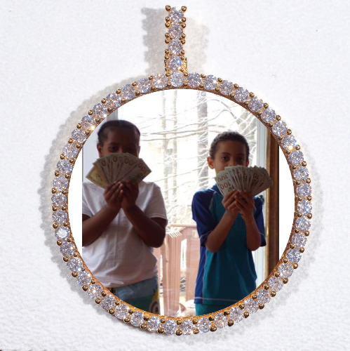 LARGE 3D CIRCLE CUSTOM PICTURE PENDANT