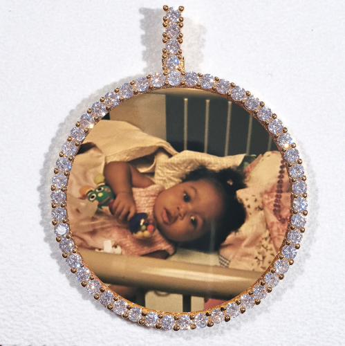 LARGE 3D CIRCLE CUSTOM PICTURE PENDANT