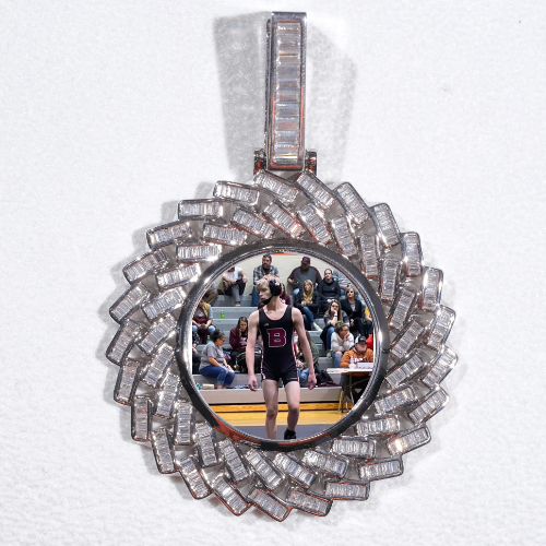 Large 3D Baguette Custom Picture Pendant