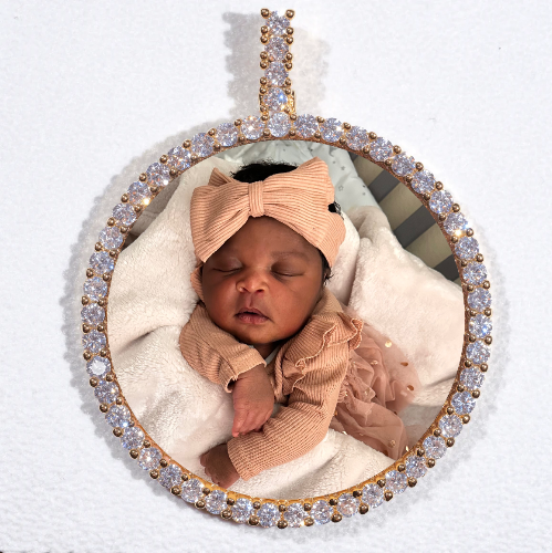 LARGE 3D CIRCLE CUSTOM PICTURE PENDANT