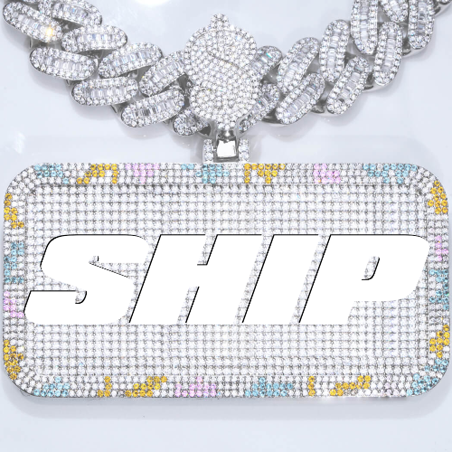 CUSTOM LETTER NECKLACE 3D COLORFUL SQUARE