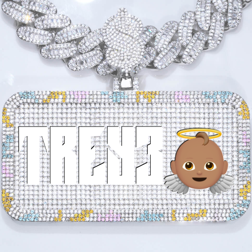 CUSTOM LETTER NECKLACE 3D COLORFUL SQUARE