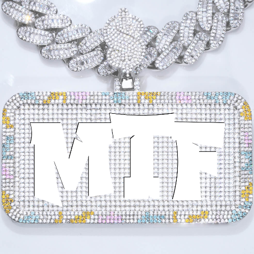 CUSTOM LETTER NECKLACE 3D COLORFUL SQUARE