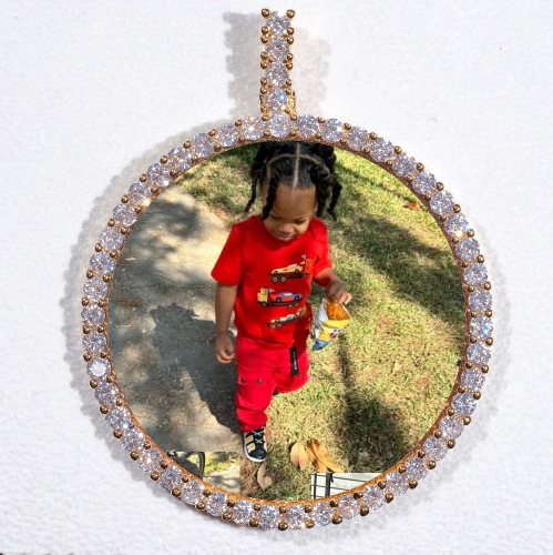 LARGE 3D CIRCLE CUSTOM PICTURE PENDANT