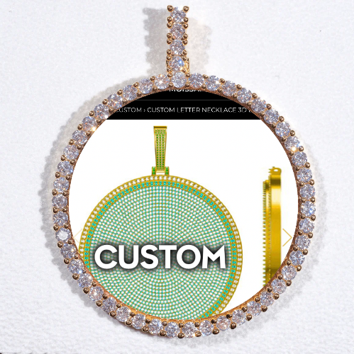 LARGE 3D CIRCLE CUSTOM PICTURE PENDANT