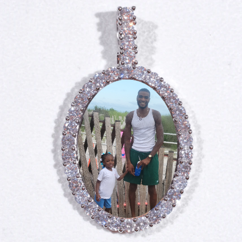 Large 3D Oval Custom Picture Pendant
