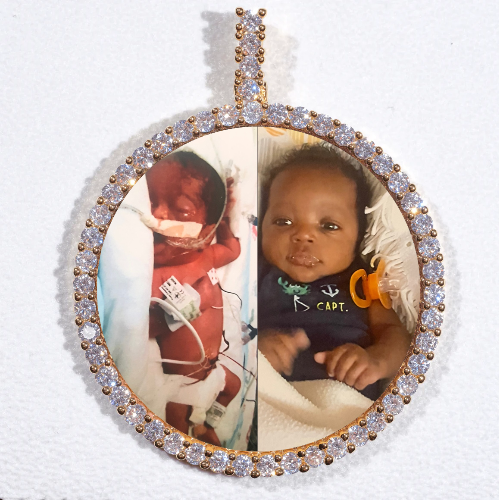 LARGE 3D CIRCLE CUSTOM PICTURE PENDANT