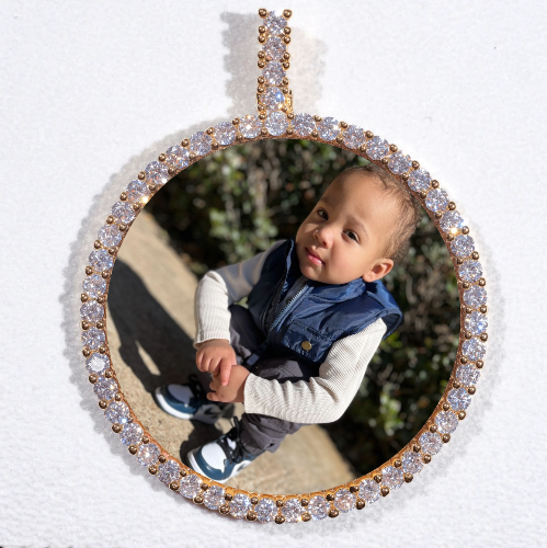 LARGE 3D CIRCLE CUSTOM PICTURE PENDANT
