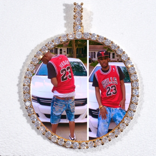 LARGE 3D CIRCLE CUSTOM PICTURE PENDANT