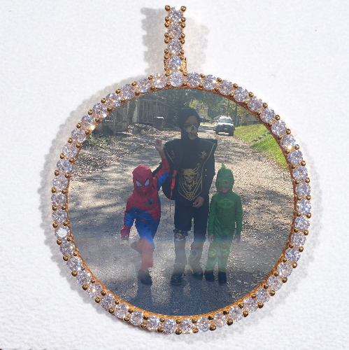 LARGE 3D CIRCLE CUSTOM PICTURE PENDANT
