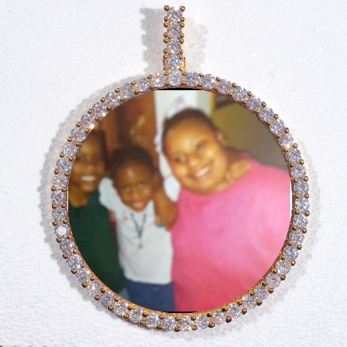LARGE 3D CIRCLE CUSTOM PICTURE PENDANT